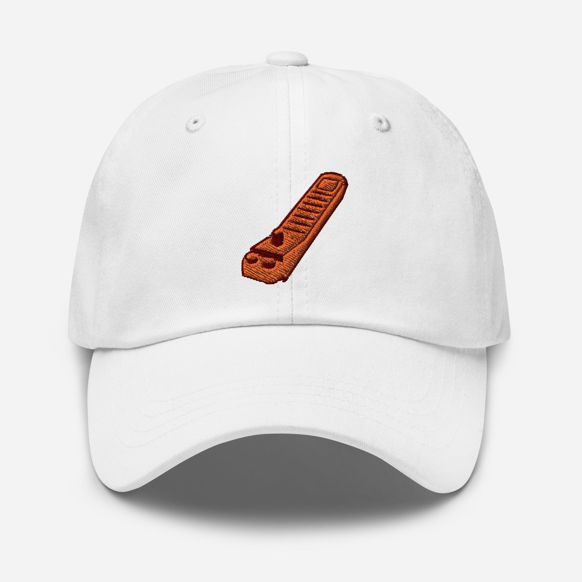 Dad Hat with Lego Brick Separator Embroidered Design (Orange) - StudBee
